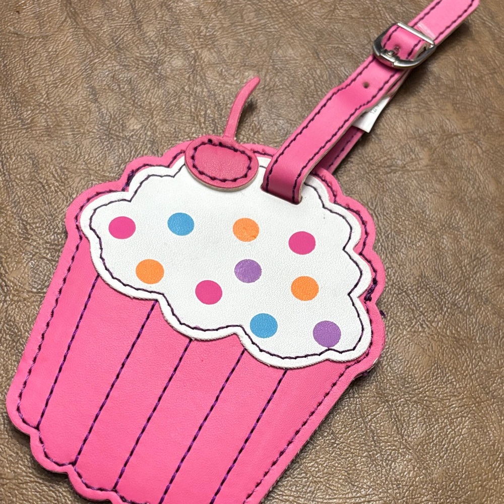 Pink Cupcake with Sprinkles Luggage Tag